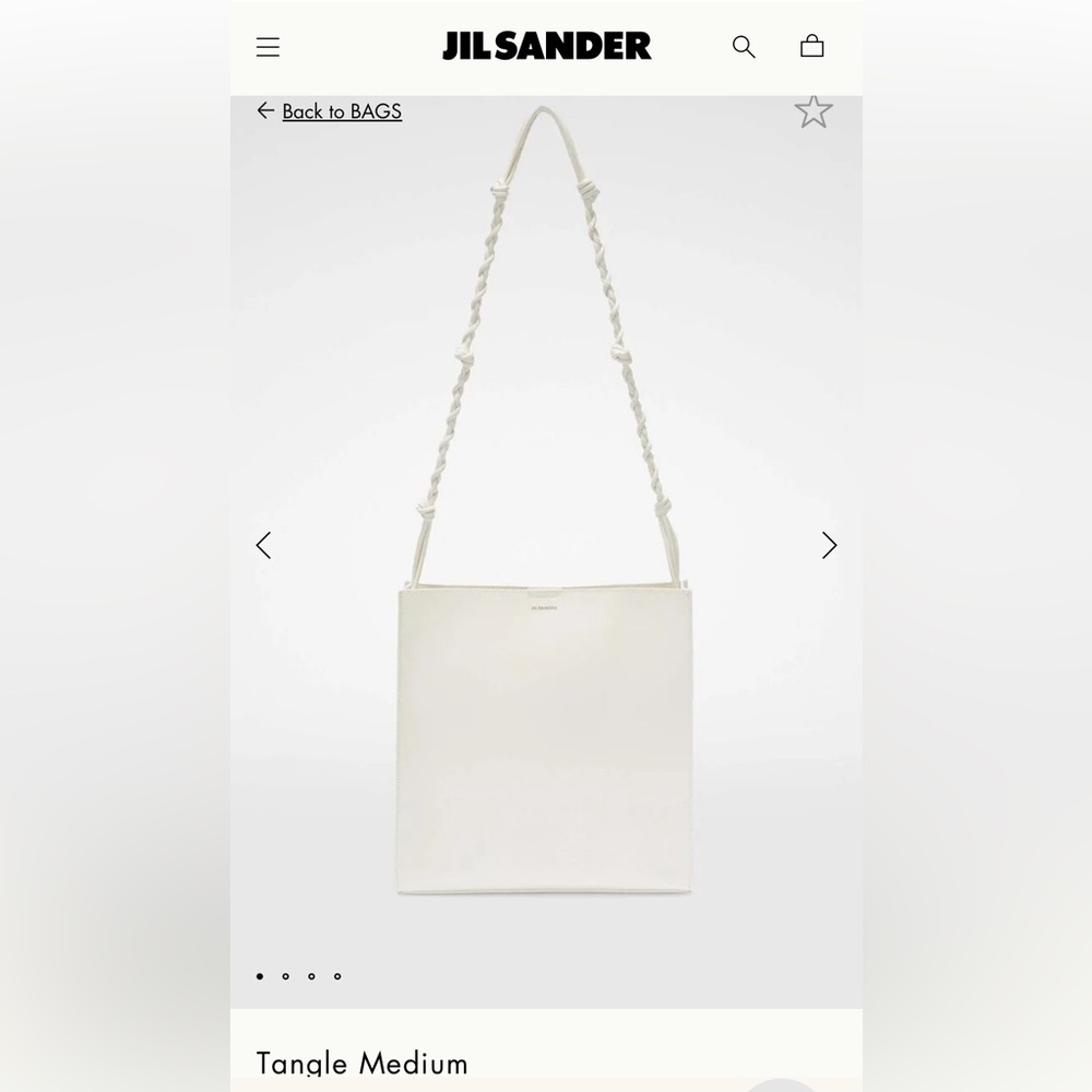 NWT Jil Sander Tangle Medium Off White Eggshell Elegant Shoulder Bag perfect